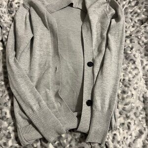 Cozy Gray Cardigan with Button Closure